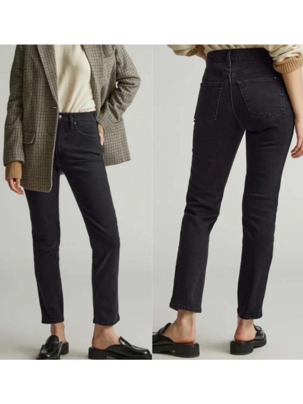 NWT EVERLANE The Original Cheeky Jean Crop Organic Cotton Washed Black Size 26